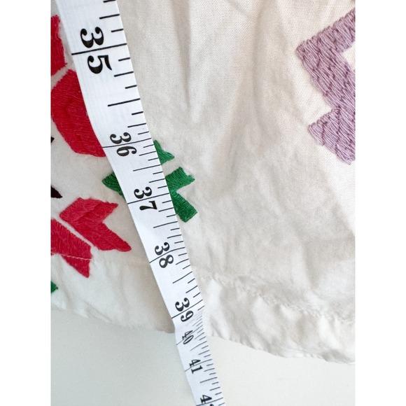 Anthropologie Dolly Embroidered %100 Cotton Midi Dress White Cotton Boho  Sz L - Picture 10 of 16